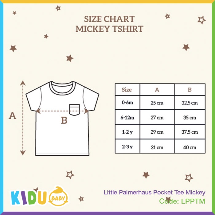 Little Palmerhaus Pocket Tee Baju Bayi Baju Anak Lengan Pendek Kidu Baby