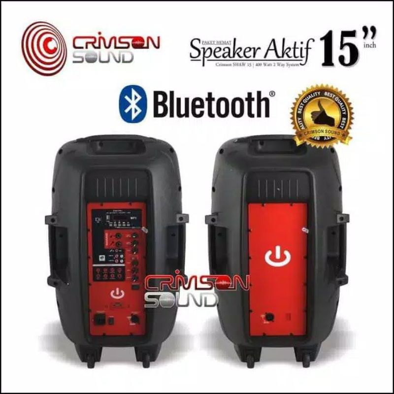 PROMO MURAH [ ✔Best Seller ] Paket Sound system Speaker 15 Inch Aktif + pasif Crimson Show 15 / Soul
