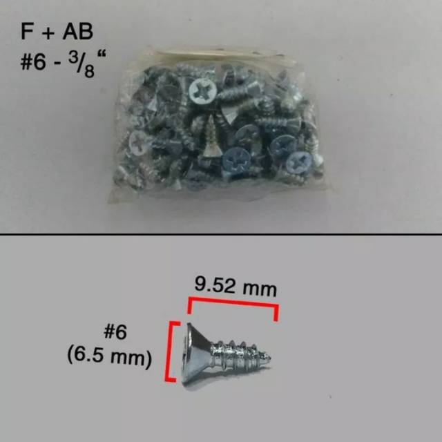 (#6 x 1 cm) MOON LION Tapping Screw Skrup Sekrup Kayu FH + (100 PCS)