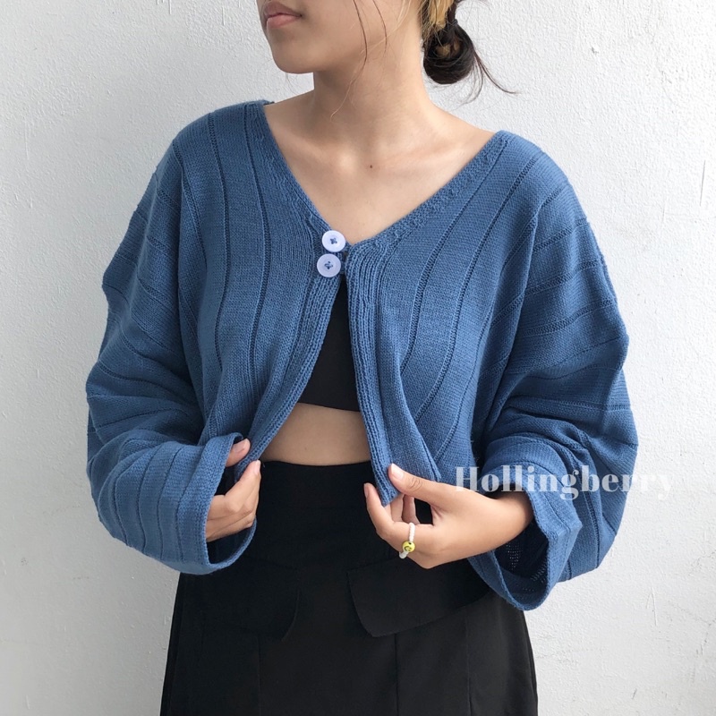 Hollingberry - Joy Cardigan Oversize Crop Knit