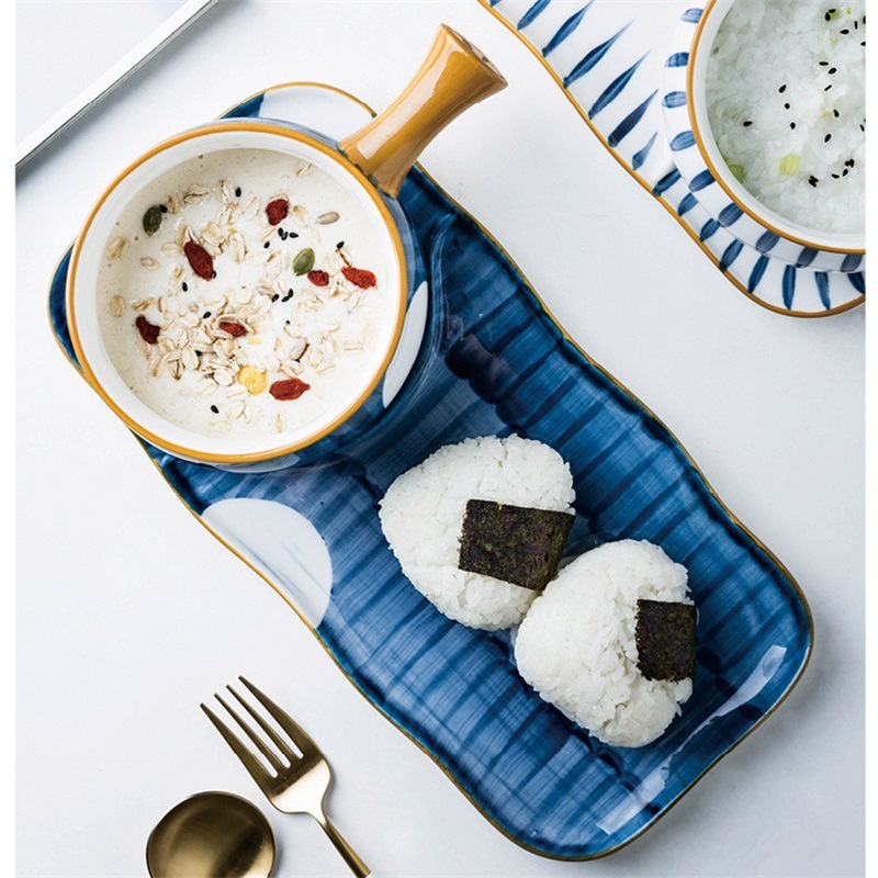 OSH - OPKJ2020 Piring Saji Nampan Keramik + Pot Keramik Style Jepang Import