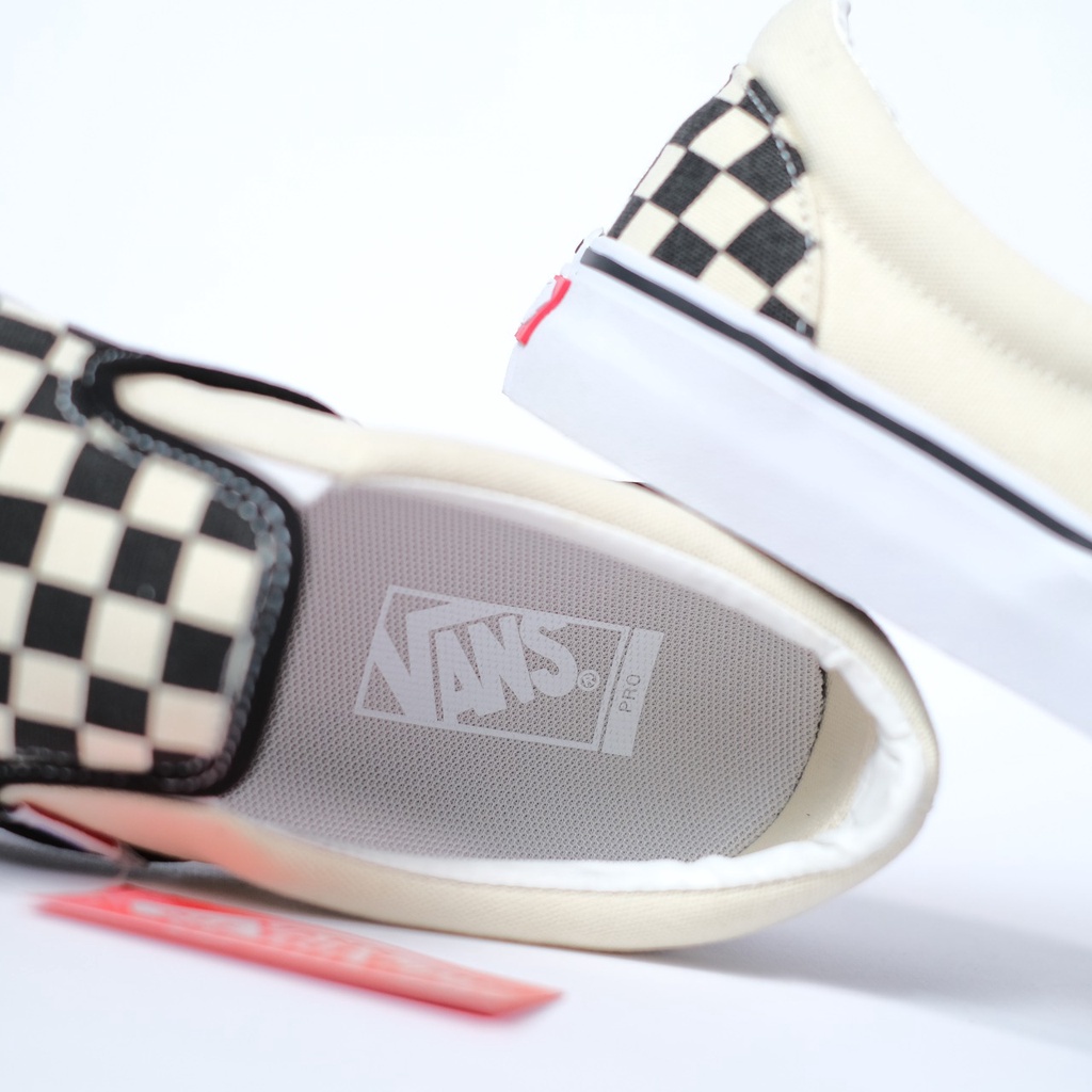 SALE DISKON! V4NS PRO SLIP-ON CHECKERBOARD BLACK/WHITE 100% ORIGINAL BNIB