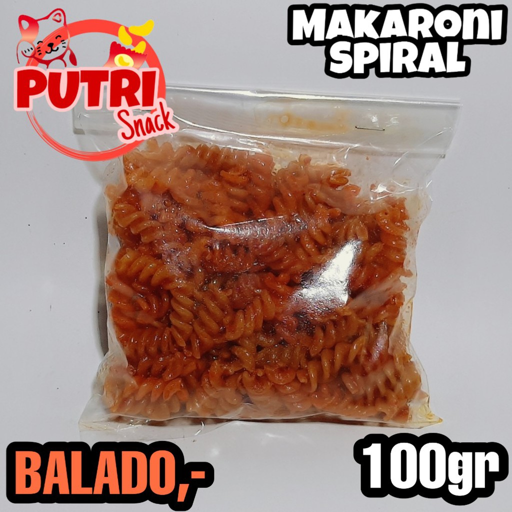 Makaroni Spiral / Makaroni Kriwil / Makaroni Uril 100gr Bumbu Seblak Extra - Khas PUTRI SNACK