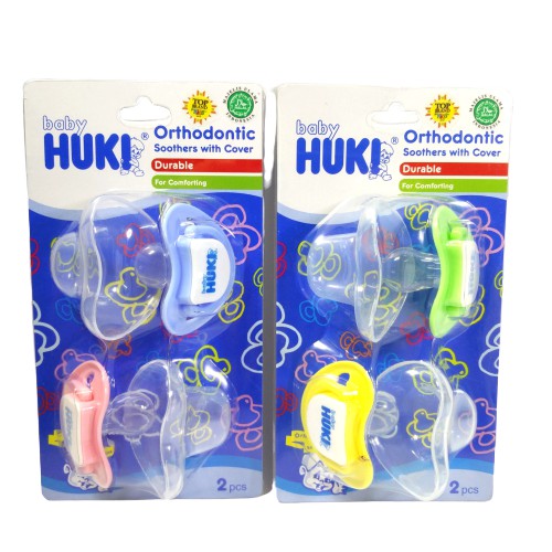 HUKI Empeng Deluxe Orthodontic Soother with Cover 2 pcs Pacifier