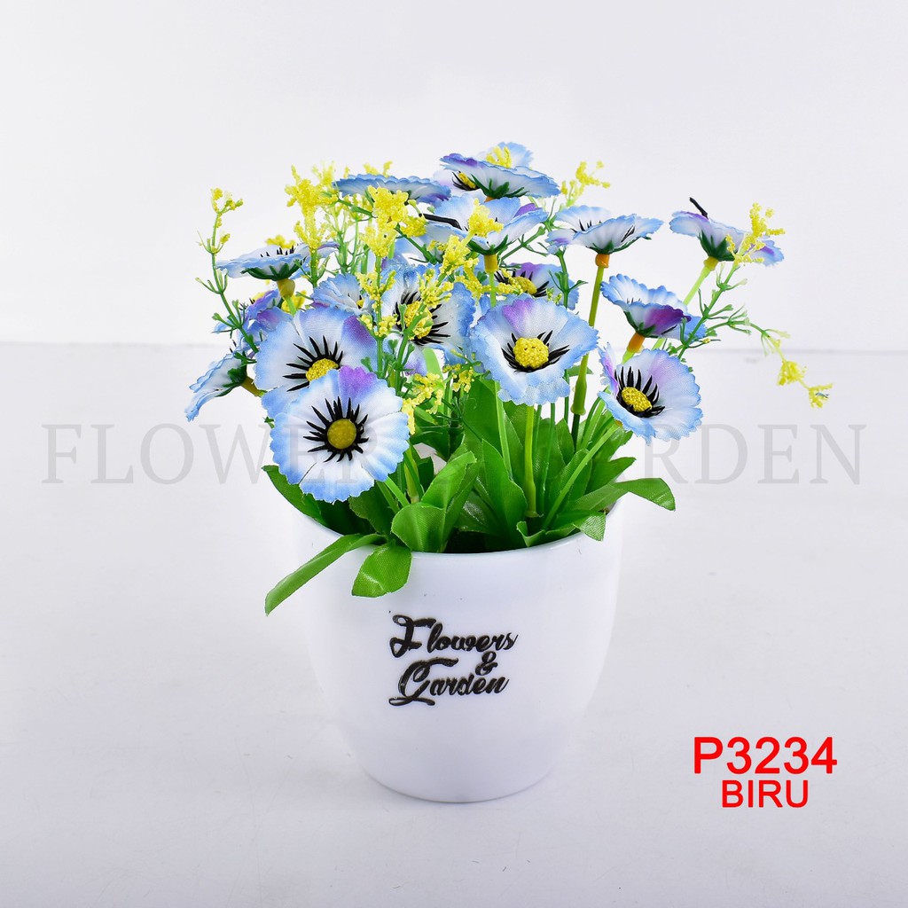 TIB TANAMAN BUNGA HIAS POT TANAMAN HIAS DEKORASI RUMAH DAN BUNGA PLASTIK P3234-BIRU