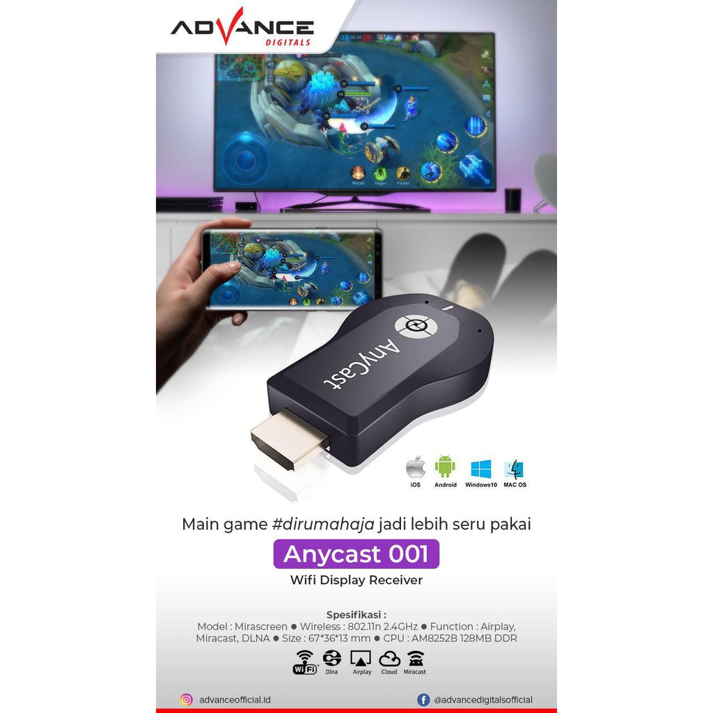 Anycast Dongle HDMI Advance, wifi display receiver 001