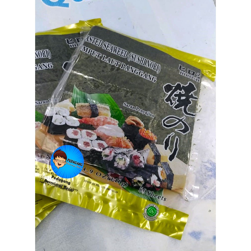 Hiroshi Sushi Nori 50 Sheet/ Sushi Nori Panggang Halal MUI/ Sushi Nori Import