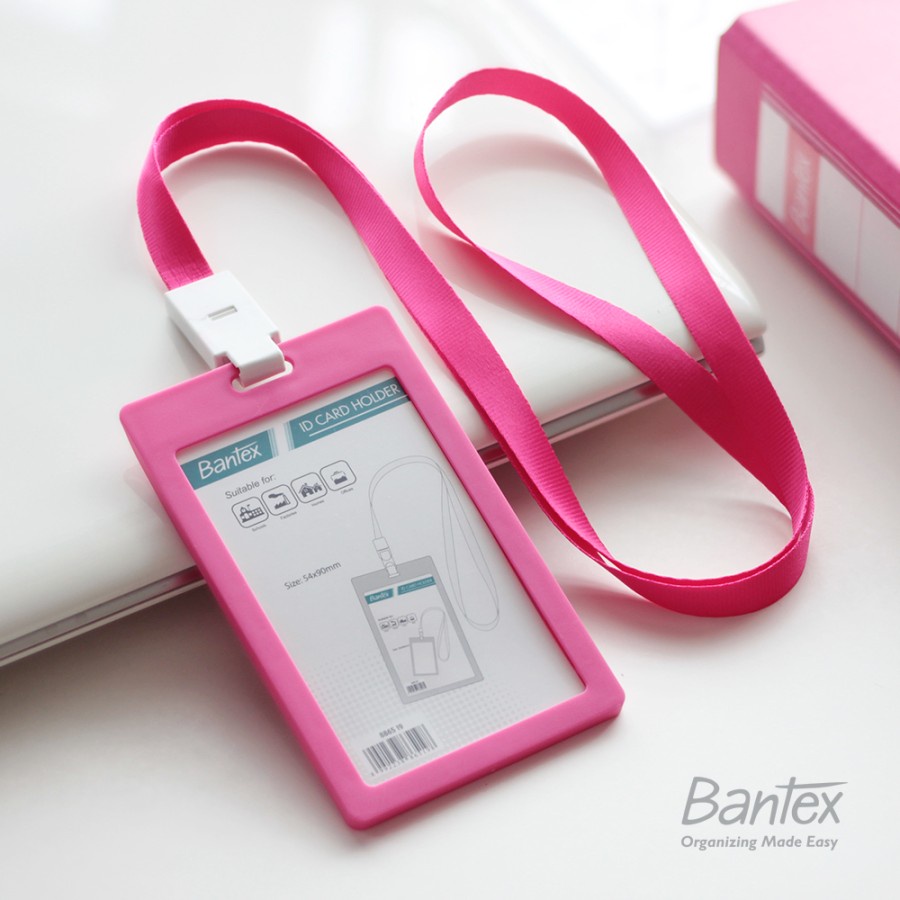 

Bantex ID Card Portrait With Lanyard #Pink #8865