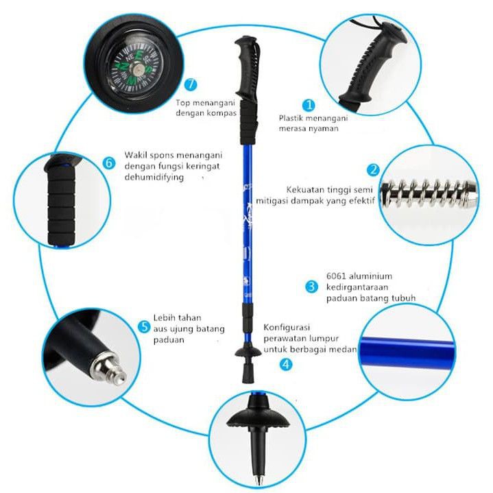 【COD】 Tracking Pole ~ Treking Outdoor Trekpole - Tongkat Mendaki Trekking Pendaki