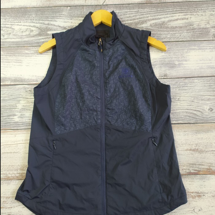 VEST ROMPI OUTDOOR WINDBREAKER WANITA BIRU NAVY BRAND BLACK YAK SIZE M