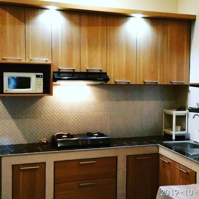 Jual Kitchen Set Minimalis Kayu Ukuran Total 3Meterx2 Lemari Dapur