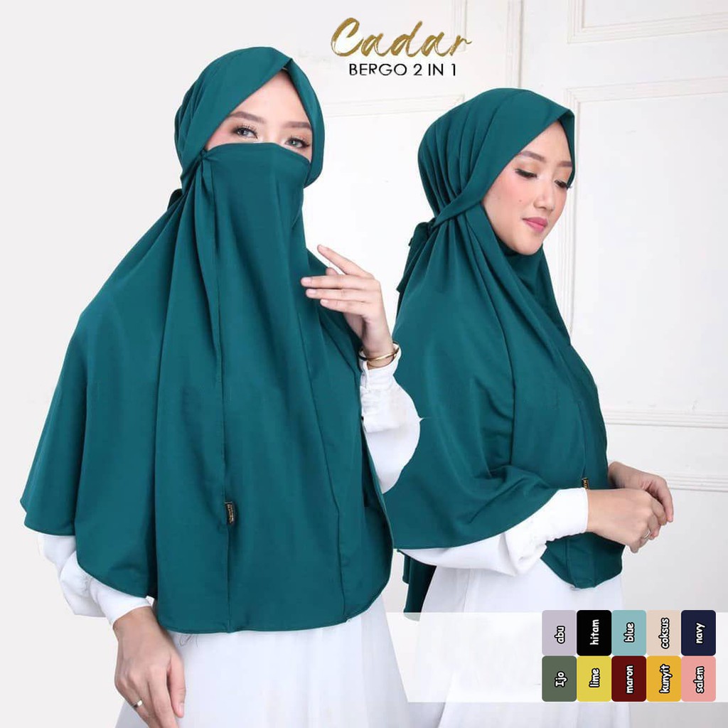 Jilbab Gading Instan Jersy Bayza Niqob Bandana / Kerudung Masker / Fashion Muslim Hijab Instan