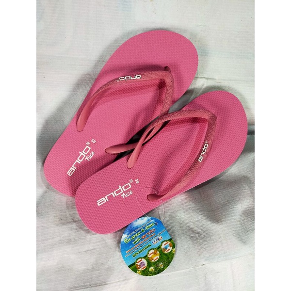 Sendal jepit Ando nice wanita merah muda /Sendal jepit karet original