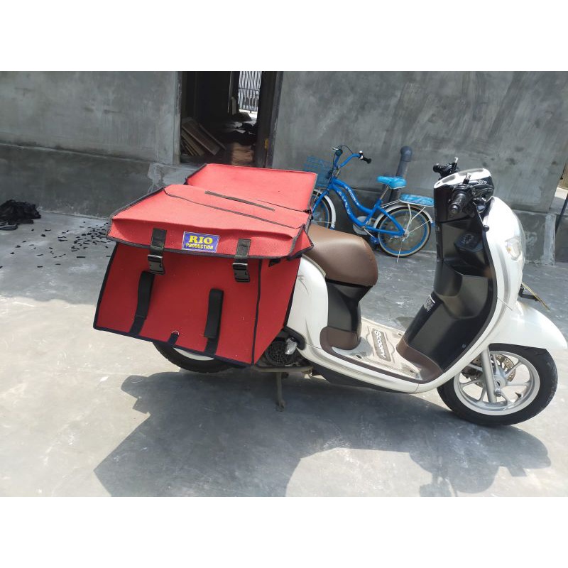 TAS OBROK MOTOR BAHAN TERPAL/KANVAS TAS KURIR TAS POS SUPER KUAT TERLARIS