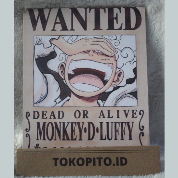 [TOKOPITO] ONE PIECE -poster kayu bounty one piece 1 set terbaru papan hiasan dinding wanted luffy m