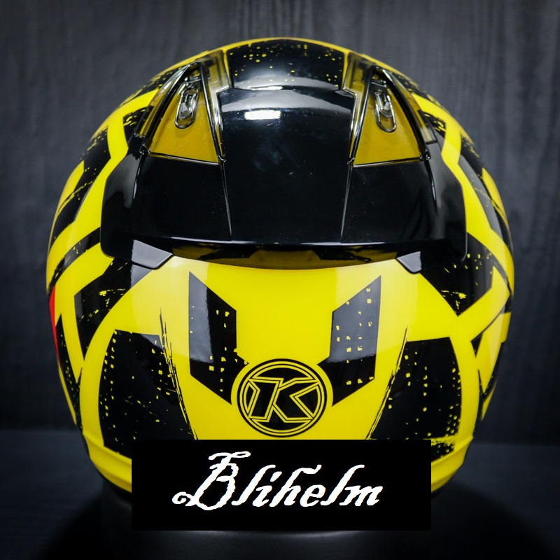 HELM KYT DJMARU #16 CRYMSON YELLOW BLACK KYT DJ MARU -16 HALF FACE HELMET-2