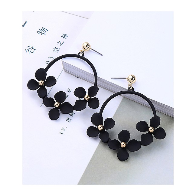 LRC Anting Tusuk Fashion Flower Shape Decorated Earrings F22370