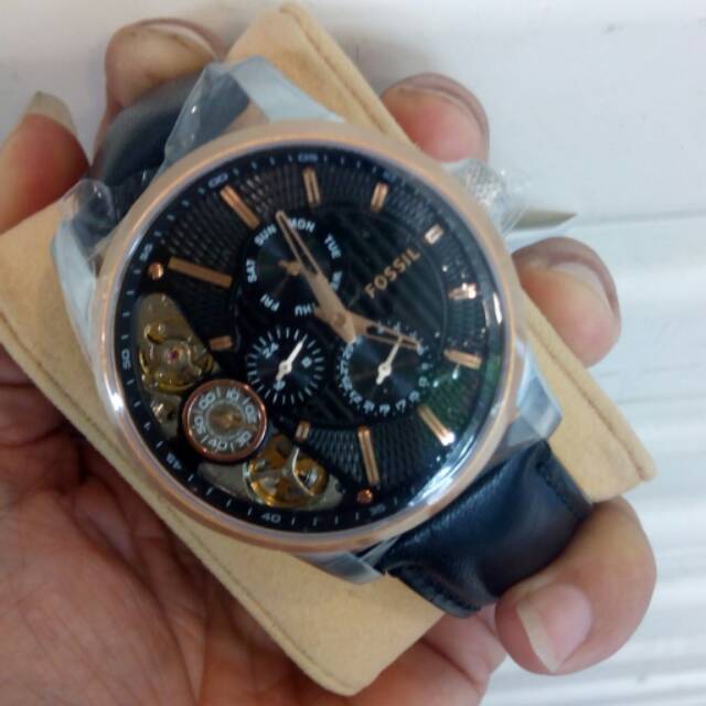 Jam tangan fossil original otomatis krono aktif tali kulit