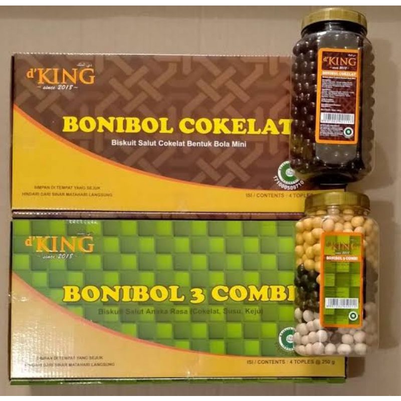 

D'KING BONIBOL 1 DUS ISI 4 TOPLES COKLAT 3 COMBI - BISKUIT COKLAT BOLA MINI