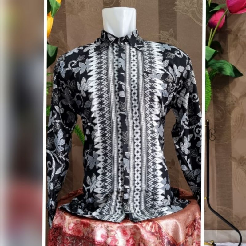 Hem Kemeja Panjang Motif Batik kemeja Lengan Panjang