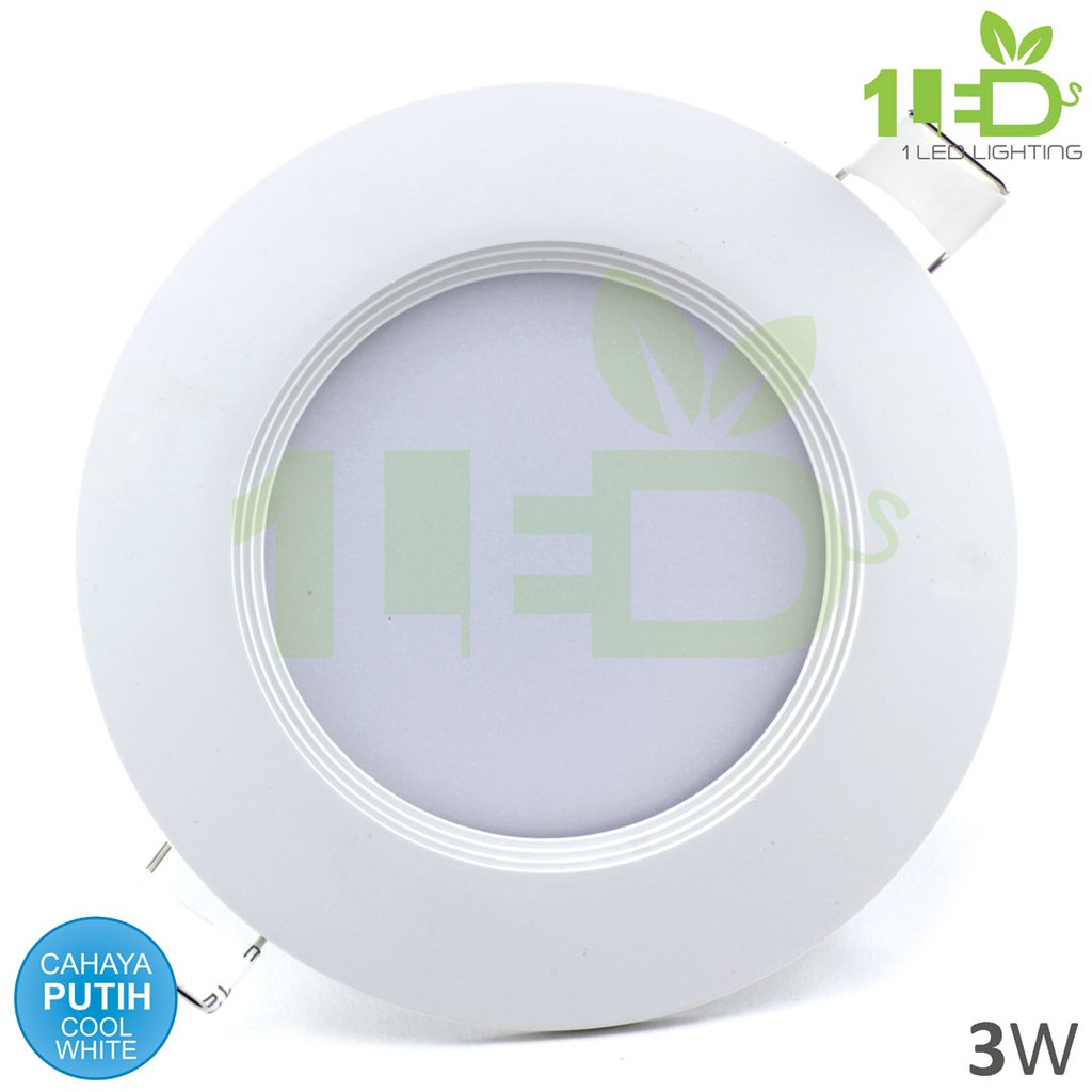  Lampu downlight PLAFON LED 3W Putih 3 W Watt 3Watt Bundar 