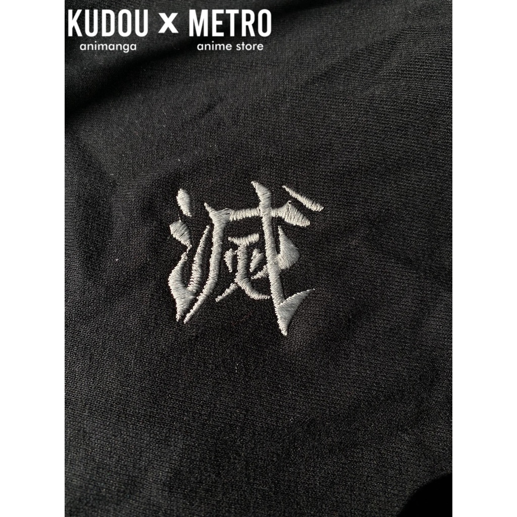 Crewneck Demon Slayer Kanji Embroidery Anime Manga Kimetsu No Yaiba Premium Unisex