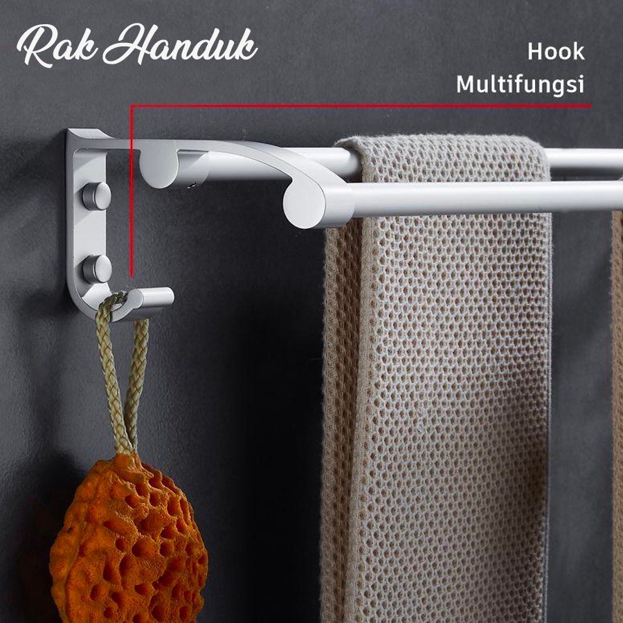 Rak Handuk Stainless Susun Rak Dinding Aluminium Jemuran Gantungan Baju - RHS/RDS
