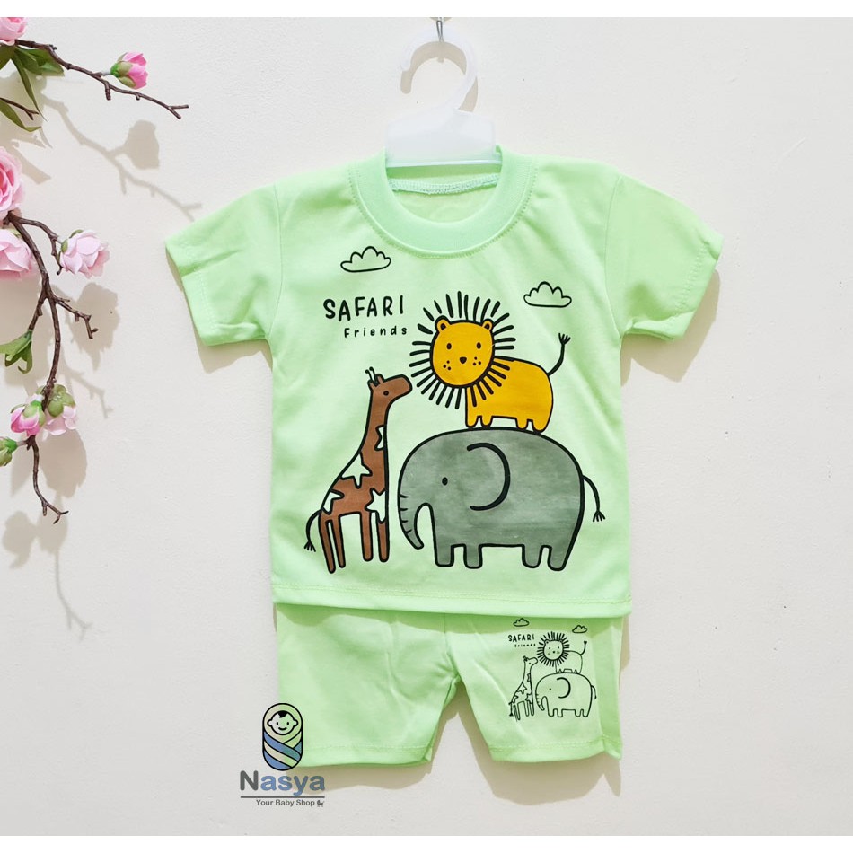 [J-006] Setelan Baju Pendek bayi laki-laki soft / Baju anak MURAH (0-6 bulan)