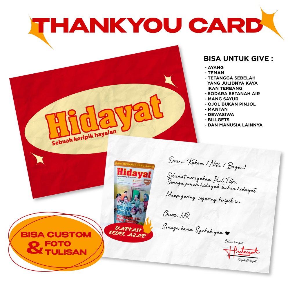 

Thank You Card Custom give pacar hampers | Free Custom