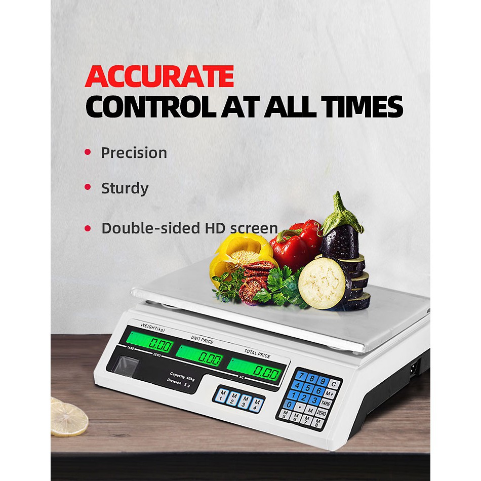 Digital Computing Scale 40kg Double Display/Timbangan Buah  ANQI 1888