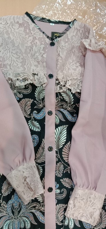 Tey-17 Batik Wanita Asj Sa Hrb026 Kenongo Kemeja Tosca Pendek