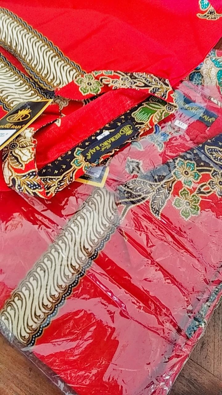 Benang Raja Kemeja Batik Pria Hem Lengan Pendek Ukuran Jumbo 2xl 3xl 4xl 5xl