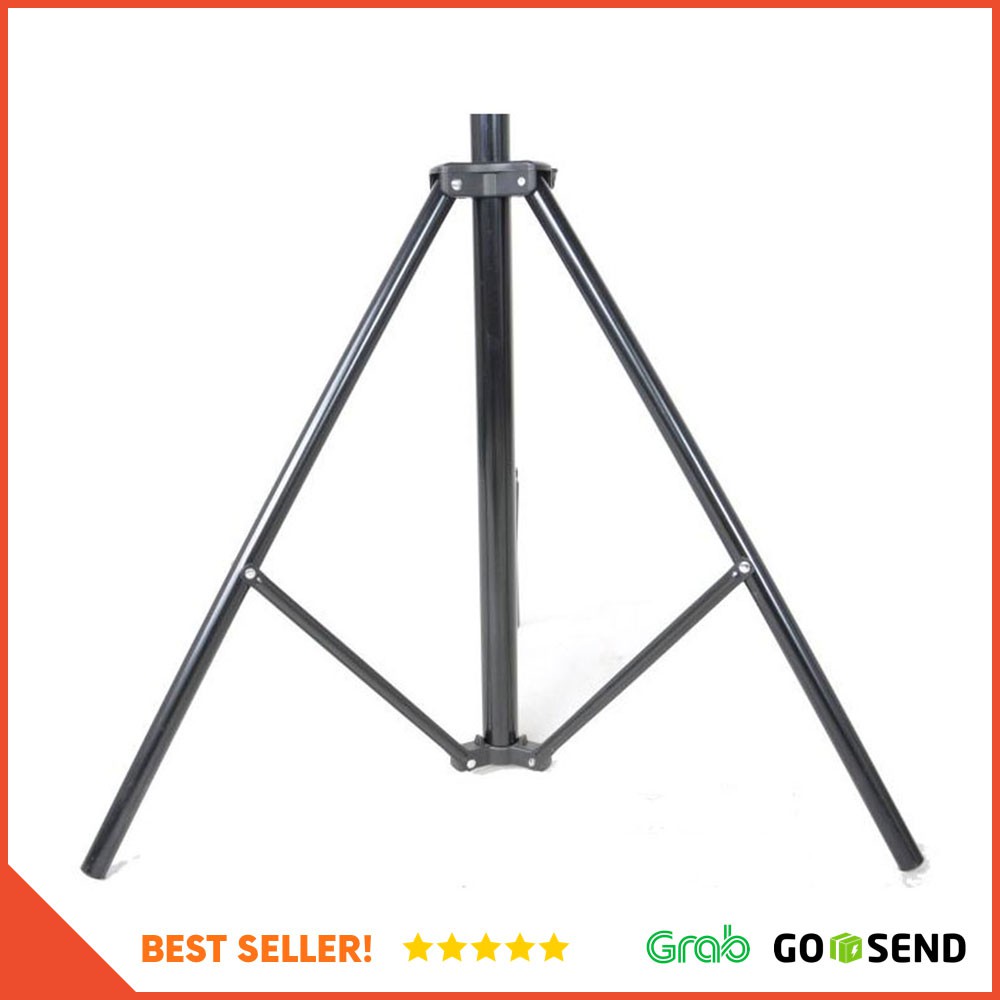 Portable Light Stand Tripod 3 Section 200cm for Studio Lightning - Black