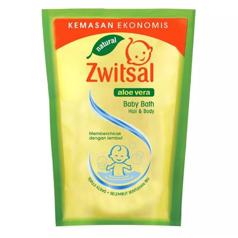 Zwitsal 2 in 1 Natural Baby Bath Hair &amp; Body reffil 450ml