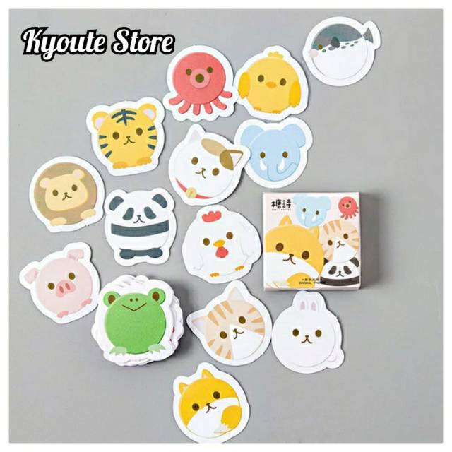 

45 pcs Sticker Box Hewan Lucu untuk Anak-Anak Animal Dekorasi