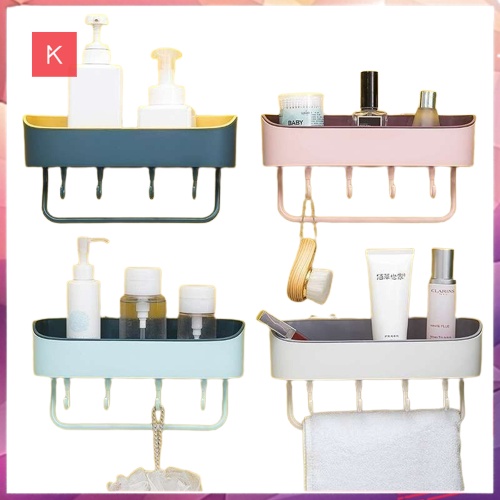 ANG Rak Dinding Kamar Mandi Plastik Rak Dapur Gantung Bathroom Organizer Rak Plastik Gantung Sabun Panjang Toilet