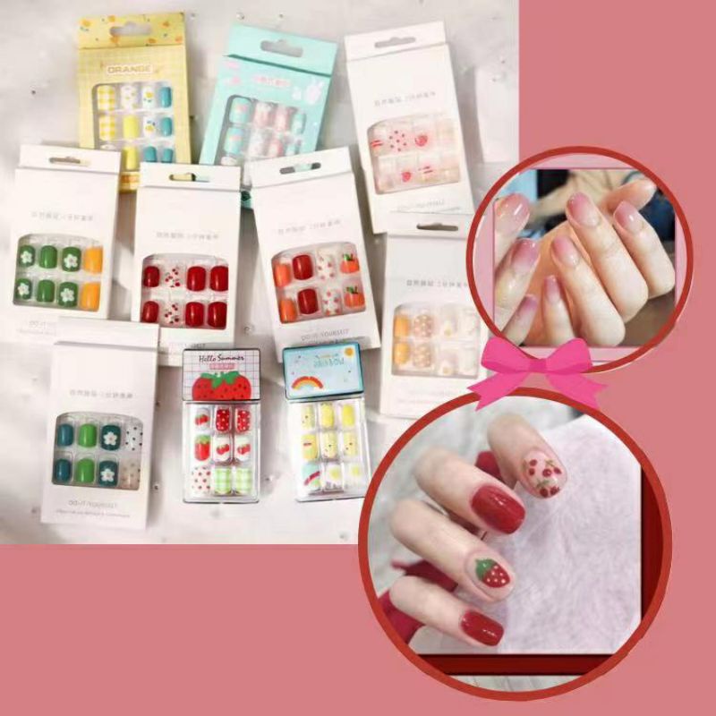 24pcs Kuku Palsu Free Lem Kuku, Fake Nails