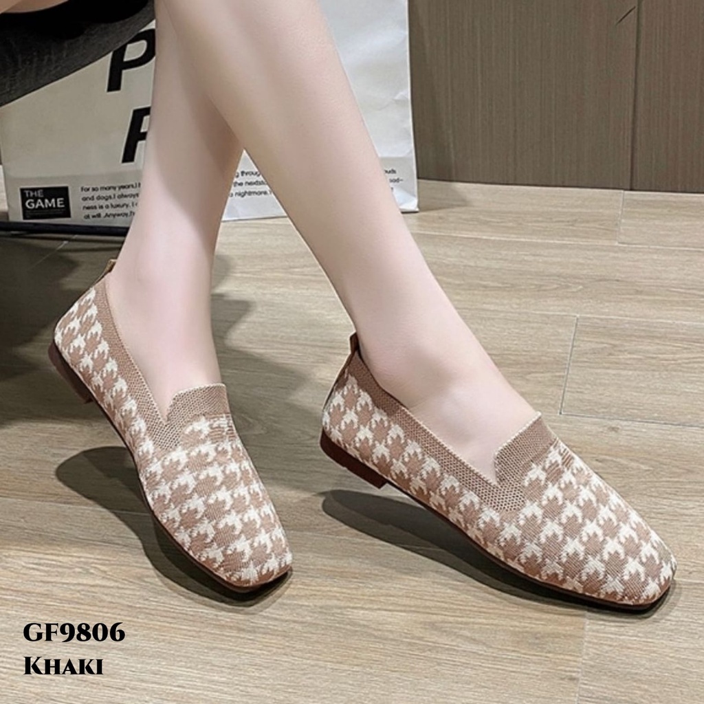 WYN SEPATU FLAT SHOES KNIT FABRIC CASUAL LADIES GF9806