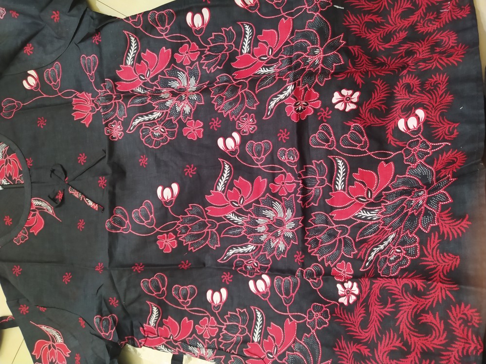 Ori Atasan Blus Batik Wanita Modern Halus Dolby Kombinasi Brokat Polos