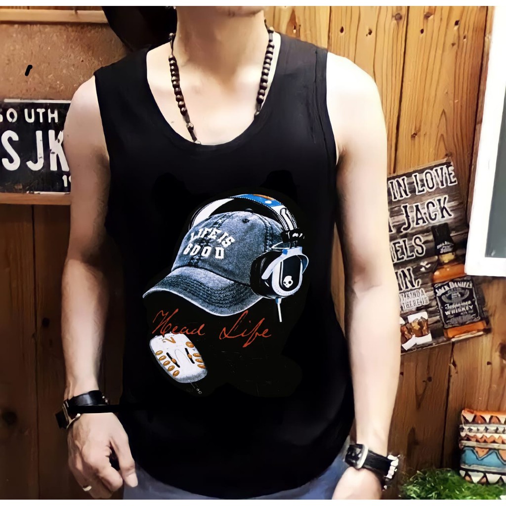 (bayar di tempat) singlet size M|L,XL kaos dalaman pria baju singlet terlaris life-animos