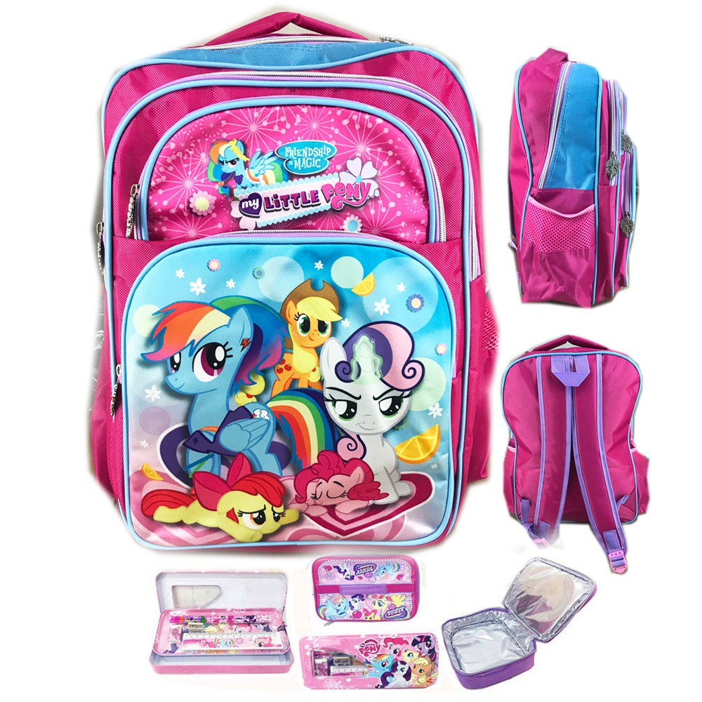 Tas Anak Sekolah | Tas Ransel Sekolah Anak SD My Little Pony Blue Pink Prada LBKP Tas Sekolah Anak