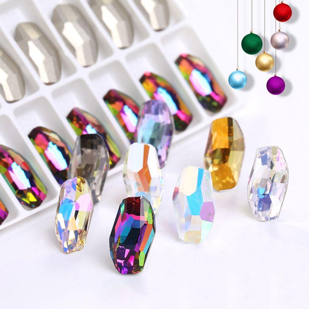 Mxbeauty Nail Art Rhinestones Warna-Warni Fashion Wanita Manicure Aksesoris Kaca DIY Craft Kristal Kuku Charms
