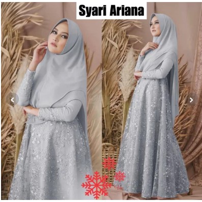 Gamis Brokat Ariana Moscrepe Syari