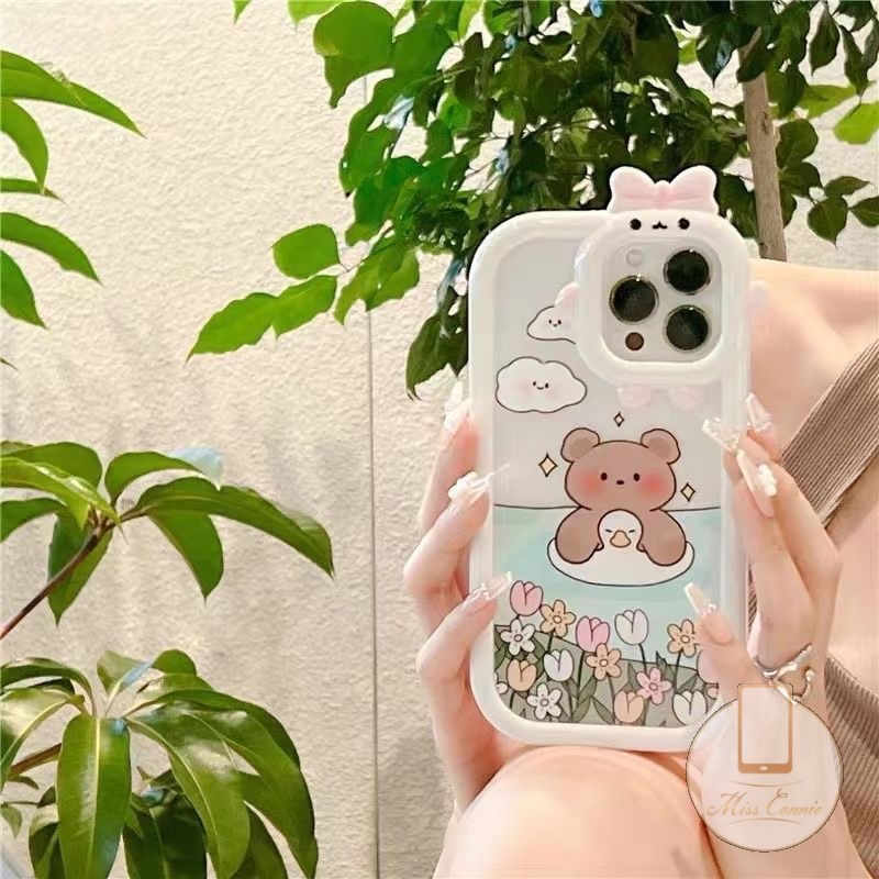 Soft Case Desain Monster Beruang Untuk OPPO A17 A16 A15 A57 A77s A16K A17K Reno 7Z 6 5F 5 4F A7 A12 A55 A96 A95 A76 A74 A9 A54 A5s A53 A5N Case Pelindung Earphone Bluetooth Airpod