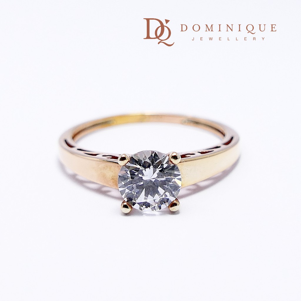 

Dominique Jewellery- Cincin Solitaire 75% SNI DQC 1100