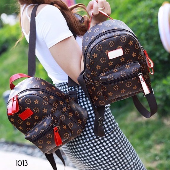 ONLYONE12 Tas Ransel Wanita Mini Import Kulit Pu Premium Quality / Tas Wanita Motif / Tas Ransel Traveling / Mini Bag Backpack / Tas Wanita Kecil Muat Banyak