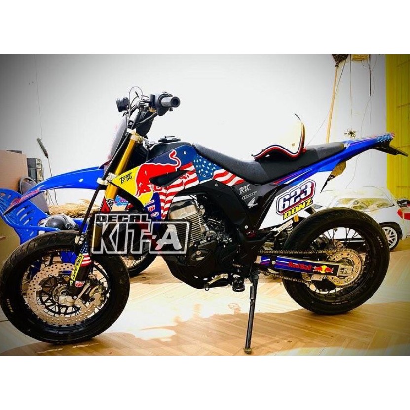 Decal Sticker Honda CRF150L Full Body Dekal Stiker Crf 150L Redbull Bendera Amerika D-I2-293 D-I2-15
