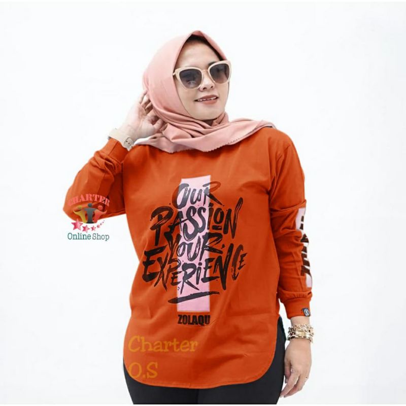Kaos Zolaku kaos wanita lengan panjang M L XL XXL ukuran jumbo gratis ongkir COD