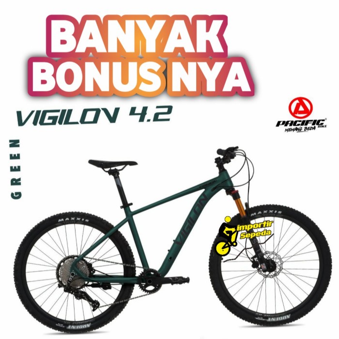PACIFIC VIGILON 4.2 SEPEDA GUNUNG MTB 27.5 ALLOY HYDRAULIC - Green