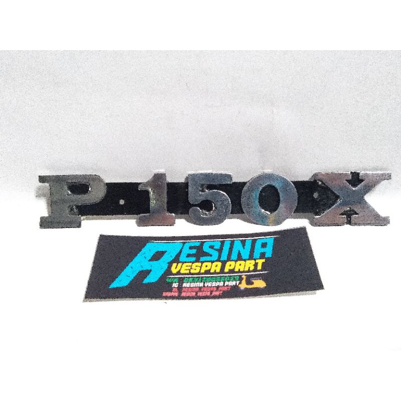 emblem emblim tepong vespa px p150x almunium croom bahan tebal